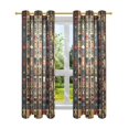 thumbnail image 7 of Yayeee Window Curtains Light Filtering 63"x52" Grommet Panel Pair Home Living Room Decor, Beige Geometric, 7 of 7