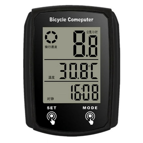 Bicycle Computer Bike Waterproof Speedometer Odometer Cycling Stopwatch Accessories Black