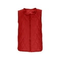 thumbnail image 6 of WMTBSRSW Puffer Vest Women Fall Quilted Jacket Zip-Up Sleeveless Outwear Vests Lightweight Crewneck Coats with Pocket Red Small, 6 of 9