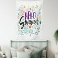 thumbnail image 3 of Quote Tapestry, Motivational Welcomig Hello Summer Enjoy Quote with Hearts Flowers Anchors Print, Wall Hanging for Bedroom Living Room Dorm Decor, 40W X 60L Inches, Multicolor, by Ambesonne, 3 of 5
