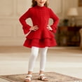 thumbnail image 2 of mgoYE Girls Long Sleeve Autumn Winter Knit Sweater Christmas Dress Casual Wear(Red,7-8 Years), 2 of 9