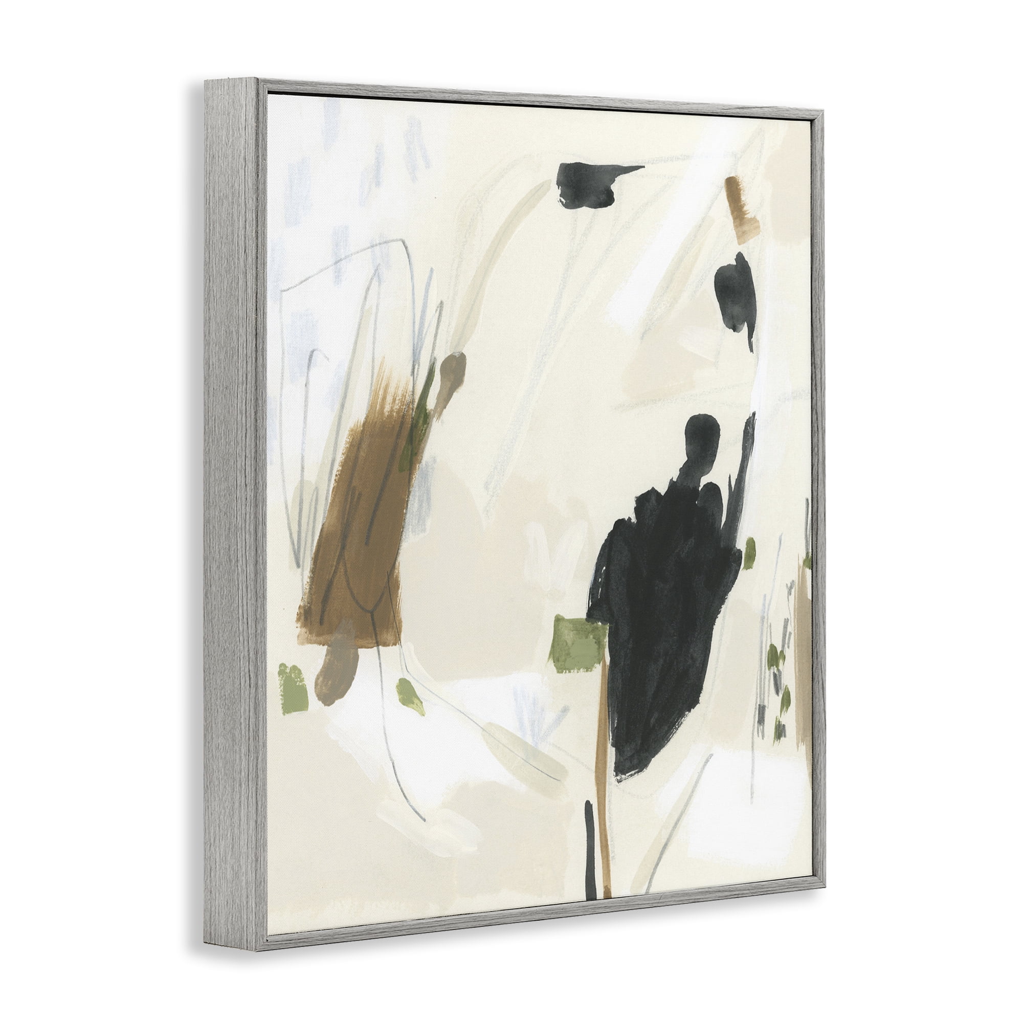 Stupell Industries Subdued Neutral Abstract Abstract Painting Gray Framed Art Print Wall Art, 11 x 14