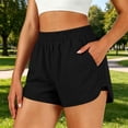 thumbnail image 2 of Hurxie Athletic Shorts for Women 3" - High Waisted Quick Dry for Running Workout Gym Track with Pocket Black,L, 2 of 7
