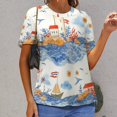 thumbnail image 3 of Lighthouse Coastal Scene T Shirts Basic T-Shirt Short Sleeve Ladies Tee Shirt Summer Graphic Clothing, 3 of 7