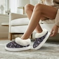 thumbnail image 4 of POLERO Women's Purple Halloween Floral Print Slippers for Women Thick Sole Platform Slippers with Fleece Lined Winter Indoor House Bedroom Shoes, Size 7-8, 4 of 7