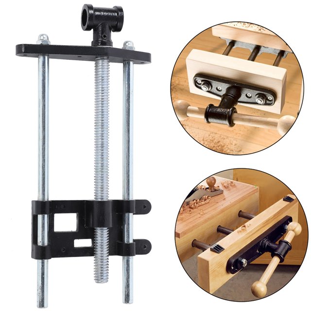 10.5 Inch Woodworker Heavy Duty Table Vise Woodworking Metal Clip Clamp with Solid Wood Work Table Vice Clamp
