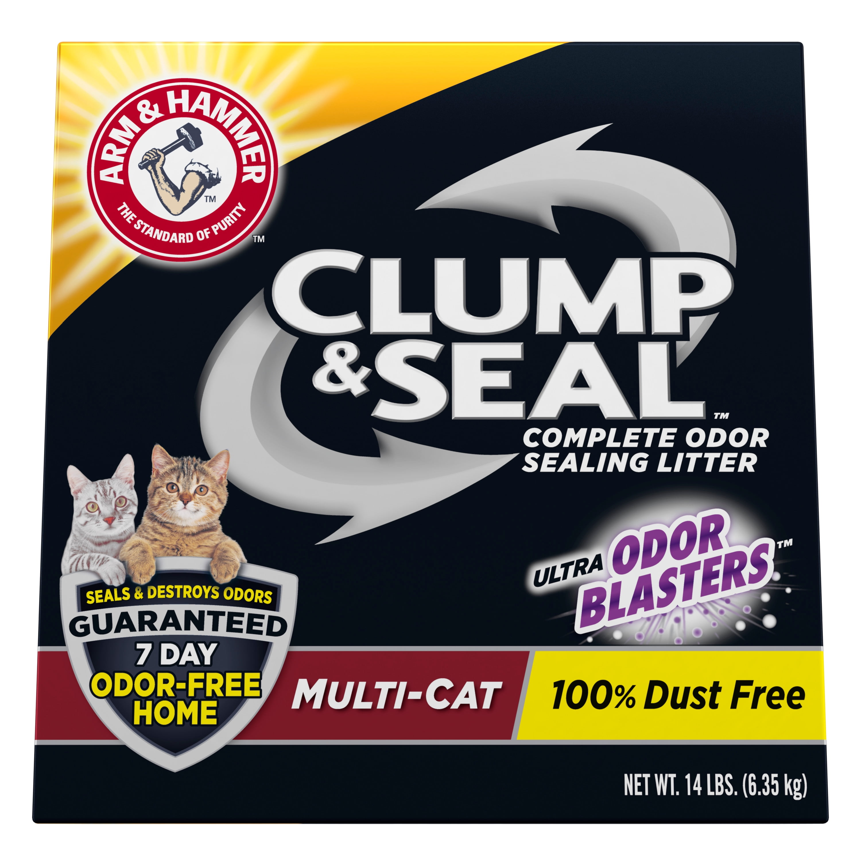 Arm  Hammer Clump  Seal Multi-Cat Complete Odor Sealing Clumping Cat Litter, 14lb