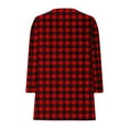 thumbnail image 5 of aohooy Cardigans for Toddler Girls Plaid Lightweight Open Front Cardigan Shawl Collar Long Sleeve Oversized Outerwear Sweater with Pockets Red,120, 5 of 6
