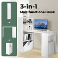 thumbnail image 6 of Resenkos Computer Desk Writing Workstation Office with 6-Tier Storage Shelves-White, Home Office Desks, Gaming Computer Desks for Study,Working,Writing, 6 of 7