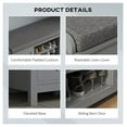 thumbnail image 5 of Shoe Storage Bench Entryway, Gray Ottoman with Cushion & Sliding Doors, Holds 10 Pairs, 5 of 9