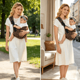 thumbnail image 6 of Baby Sling Carrier Adjustable Baby Sling -Toddler Sling Comfortable Baby Wrap Carriers Ergonomic-Designed, Travel Friendly Carrying 10-45 LbsLeopard, 6 of 7