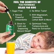 Peak Performance Kids Calm Liquid Drops Relaxation Calming Sleep Aid Chamomile Magnesium Sugar Free Vegan Non-Habit Forming 1-Count 60 Servings