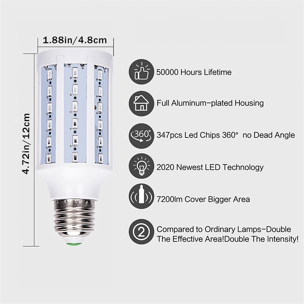 200W Equivalent LED Bulb 180-Chip Corn Light E26 3200lm 30W Cool Daylight 6000K 