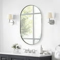 thumbnail image 3 of ANDY STAR Oval Mirror, 26x38" Brushed Nickel Bathroom Mirror, Oval Nickel Mirror, Silver Oval Vanity Mirror Metal Framed, Stainless Steel Anti-Rust, Wall-Mounted Vertical/Horizontal, 3 of 9