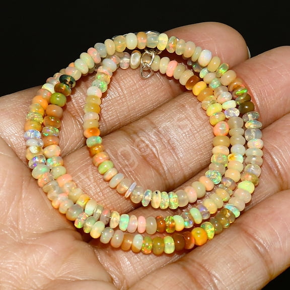 ROYALGEMSTONE Natural Opal Beads Ethiopian Opal Welo Opal Gemstone Opal Beads Beaded Necklace