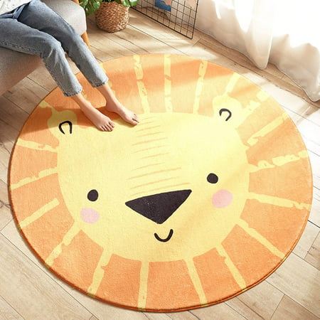 Kids Play Mat 4ft Round Area Rugs Lion, Best Round Area Rugs