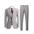 thumbnail image 3 of Men's 3 Piece Check pattern Suit - Two Button Business Wedding Prom Tuxedo (Jacket+Vest+Pants), 3 of 7
