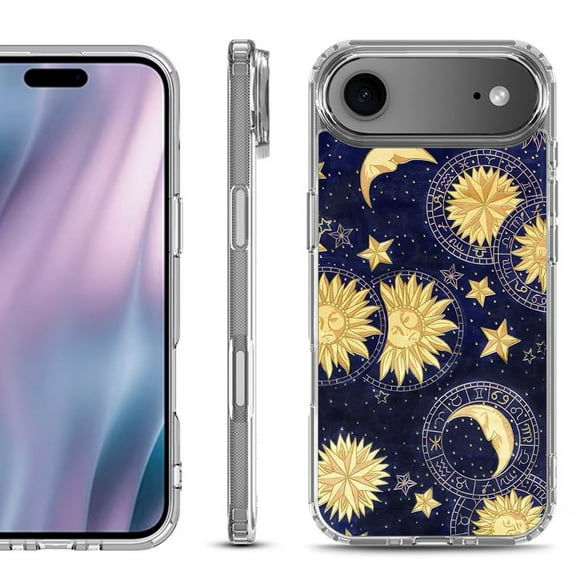 Shockproof Protective Phone Case for iPhone Air, by OneToughShield - Moon Sun Star
