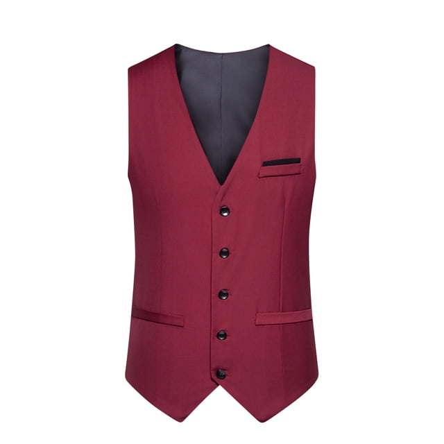 FAIWAD Gilet Classique pour Homme Formel d'Affaires Sans Manches Vintage Veste Gilet à Boutons devant Col en V Ajusté Gilet de Complet