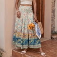thumbnail image 3 of SOMER Skirts for Women Maxi Skirts Bohemian Flowy High Waist A Line Skirts Summer Pleated, 3 of 7