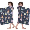 thumbnail image 4 of Dark Blue Little Princess Pattern Hooded Bath Towel，60"x35" for Ages 3 To 12 Kids, Quick Dry Lightweight Soft Microfiber Hood Beach Towel Cover Up for Kids, 4 of 7
