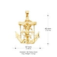 thumbnail image 3 of 14K Yellow Gold Mariner Crucifix Charm Pendant with 1.8mm Singapore Chain Necklace - 20", 3 of 4