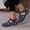 Dark Blue, variant on Womens Comfort Wedge Sandals - Perforated Closed toe Adjustable Strap Summer Shoes Black 39