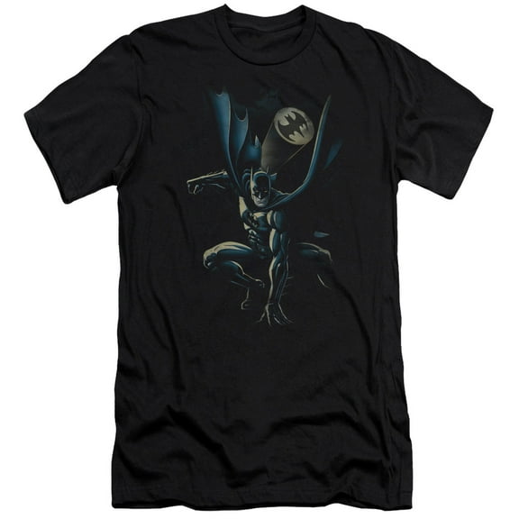 Batman Calling All Bats Premium Canvas T-Shirt Adult Slim Fit 30/1 Black