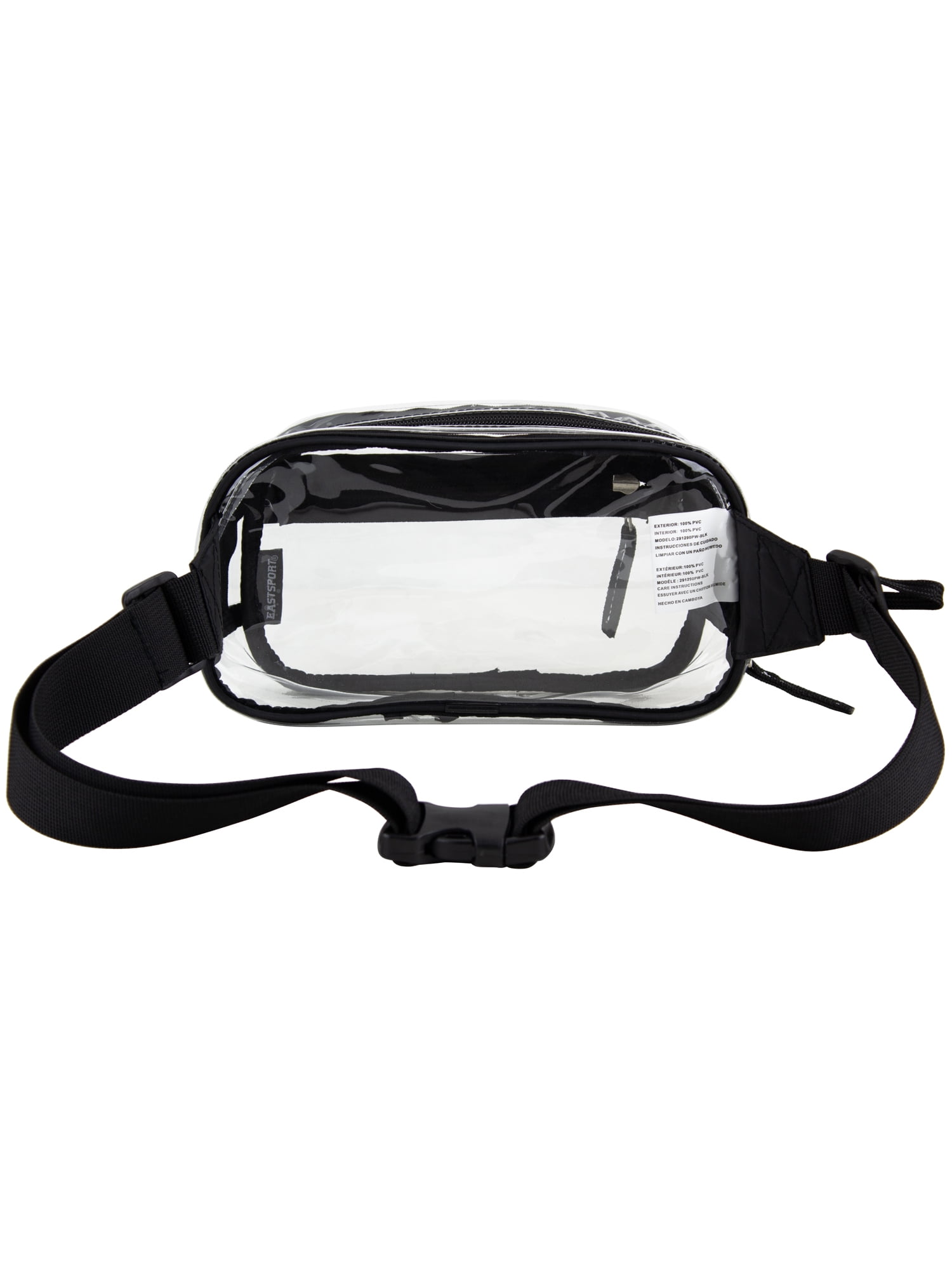 Eastsport Unisex Clear Stadium Approved Crossbody Media Bag, Black Trim