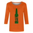thumbnail image 5 of Pompotops T-Shirt d'Été Décontracté pour Femmes Imprimé Bière Col Rond Manches 3/4 Ample en Solde, 5 of 5