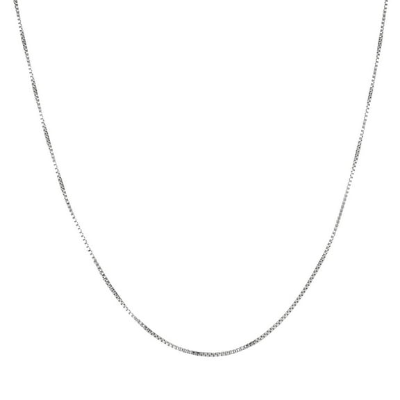 Sterling Silver Box Chain Necklace 0.7mm Width (16 or 18 Inches)