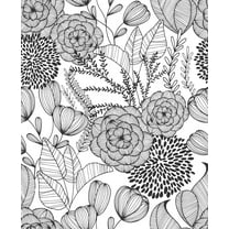 NuWallpaper Black Secret Garden Vinyl Peel And Stick Wallpaper, 216-in by 20.5-in, 30.75 sq. ft.