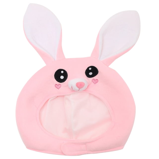 KAKOWELY Sombrero de conejito de peluche con orejas, accesorio completo para fotos, divertido disfraz de Pascua