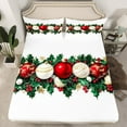 thumbnail image 2 of jejeloiu Holiday Lantern Full Size Sheets,Christmas Berry Bed Sheets,Happy New Year Sheet Sets For Men Women,Ultra Soft Home Decor,4-Piece, 2 of 7