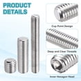 thumbnail image 3 of 10 Pcs M6-1 x 60mm Tornillos de fijación, Tornillos de cabeza Allen de punto cóncavo de acero inoxidable 304 con accionamiento de hexágono interno, 3 of 6