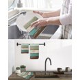 thumbnail image 5 of Farmhouse Teal Brown Kitchen Dish Towels for Drying Dishes Set of 2, Vintage Ombre Wooden Waffle Weave Microfiber Hand Tea Bathroom Towels Quick Dry & Absorbent Towel 15.7x23.6, 5 of 7