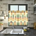 thumbnail image 4 of Yayeee Kitchen Curtains Tier Pair Light Filtering 27"x36" Rod Pocket Short Cafe Window Panel, Sunshine Pineapples, 4 of 7