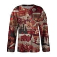 thumbnail image 6 of WTOBBY Women's Fashion Printed Long Sleeve Knitted Cardigan Button Down Jacket, Christmas Themed Soft and Warm Cardigan for Casual and Holiday Wear,Wine 4XL, 6 of 7