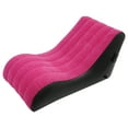thumbnail image 3 of YIYIBUYS Rose-red Inflatable Sofa Air Lounger PVC Flocking Fabric Folding Sofa Bed Blow Up Couch with Air Pump for Living Room, Bedroom, Office, Travel,Camping, 3 of 12