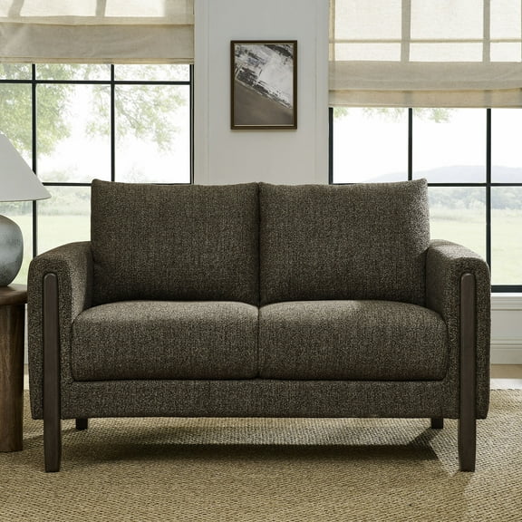 Modway Hawken Boucle Fabric Loveseat in Antique Espresso