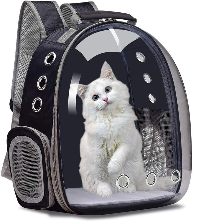 Petseek Cat Backpack Carrier Small Dog Pet Airline Approved Carriers Bag Space Capsule Suitable for Travel Hiking Outdoor Use 