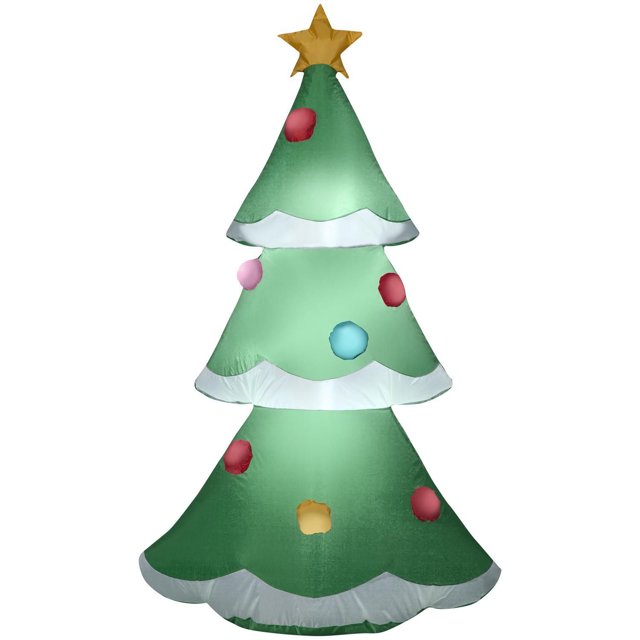 Sapin de Noël gonflable avec couches enneigées