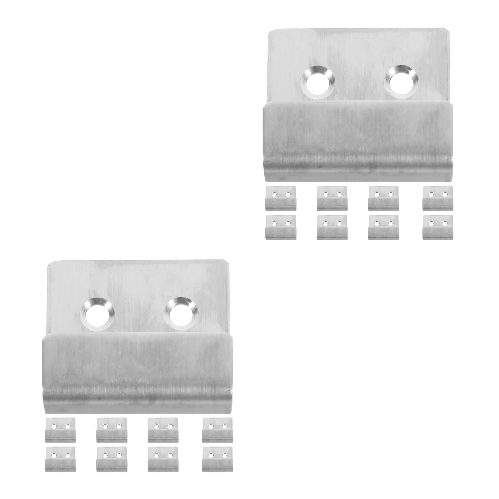 Hemoton 20 pcs Stainless Steel Tile Display Hanger Brackets with Mounting Screws, Wall Fastener J Hooks for Display Board Holder