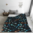thumbnail image 5 of Cauagu Little Fish Skeleton Pattern Flannel Bed Blankets,Fleece Blanket Comfortable Air Conditioning Blanket for Sofa Bed Travel Couch & Living Room -60"x50", 5 of 8