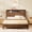 Walnut-Queen Size-New, variant on HMYG Full Extra Long(Full XL) Size bed frame with storage headboard,built-in charging station,wavy curved lines design,silent operation,metal support,Walnut