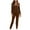 Brown, variant on Penkiiy Women's Spring Golden Velvet Set Women's Leisure Sports Leisure Fashion Women's Long Sleeved Hooded Coat Set Long Sleeved Hooded Set L Hot Pink