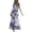 Purple, variant on IROINNID Empire Dress For Women Fashion Summer Casual V-Neck Camis Vest Long Dress Full-Length Prints Dress