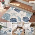 thumbnail image 6 of Summer Marine Life Washable Area Rug 2 x 3 ft Graffiti Coral Shell Conch Sea Blue Starfish Linen, Soft Non Slip Rugs Stain Repellent Indoor Felt Carpet for Living Dining Room Bedroom Home Office, 6 of 9