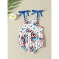 thumbnail image 2 of Wassery Independence Day Infant Girls Romper 3M 6M 12M 18M 24M 2T 3T Toddler Baby 4th of July Jumpsuit Outfits Flower Letter Print Sleeveless Sling Jumpsuits Summer Bodysuits, 2 of 9