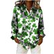 thumbnail image 2 of TaTaai Womens Casual Button Down Shirt Long Sleeve Collared St Patricks Day Print Loose Fit Holiday Top Spring Wear Gift, 2 of 5